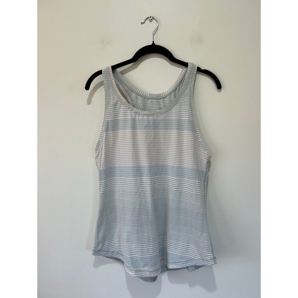 Lululemon tank top size 6? blue grey striped lightweight